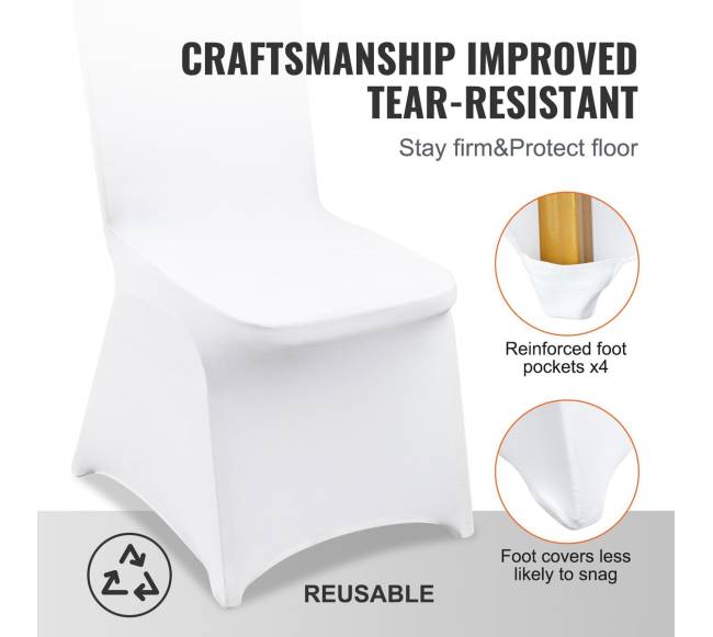 200 vnt. baltos spandekso kėdučių užvalkalai4