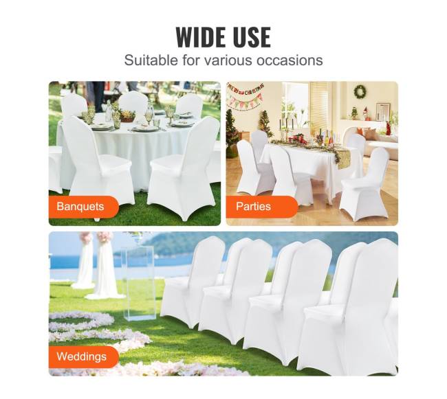 200 vnt. baltos spandekso kėdučių užvalkalai5