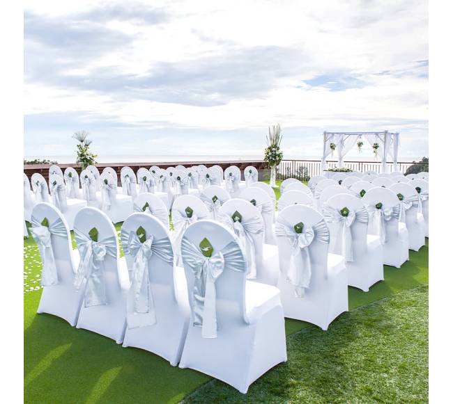 200 vnt. baltos spandekso kėdučių užvalkalai7