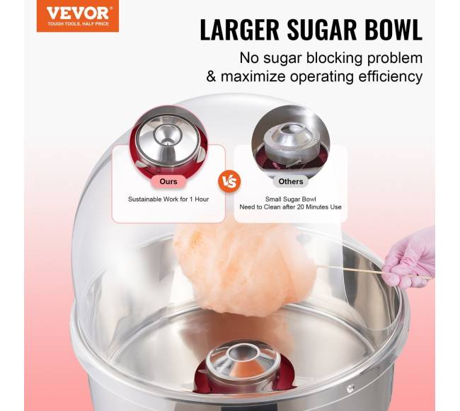 Elektrinė cukraus vatos mašina su dėklu1