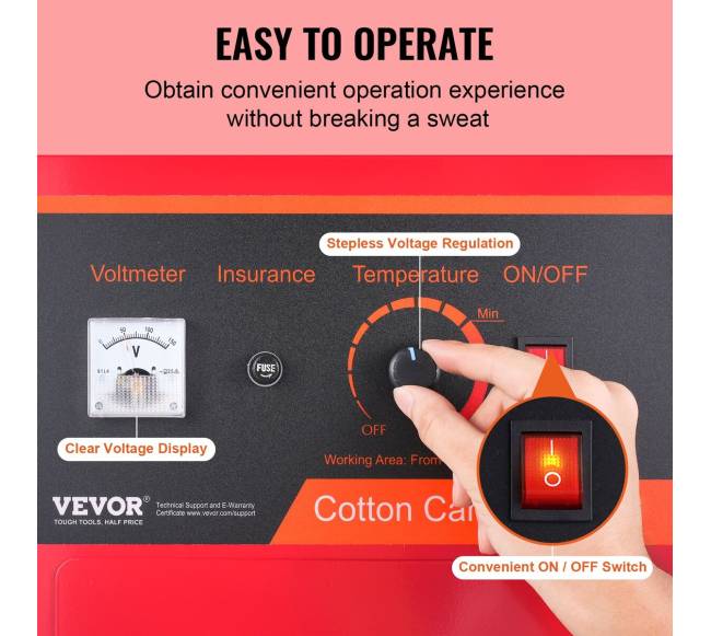 Elektrinė cukraus vatos mašina su dėklu2