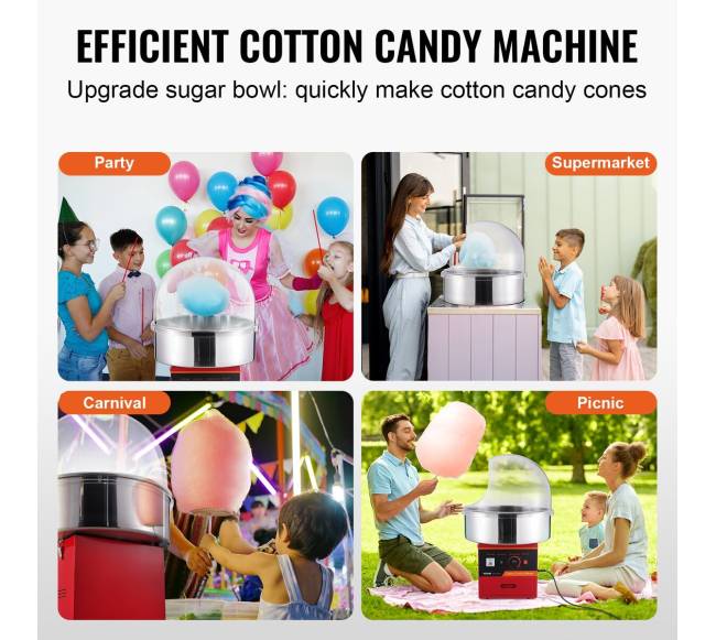 Elektrinė cukraus vatos mašina su dėklu5