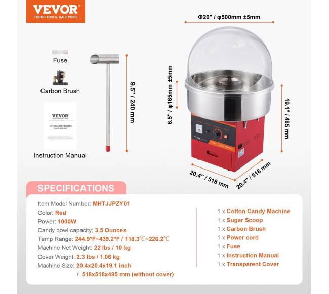 Elektrinė cukraus vatos mašina su dėklu6
