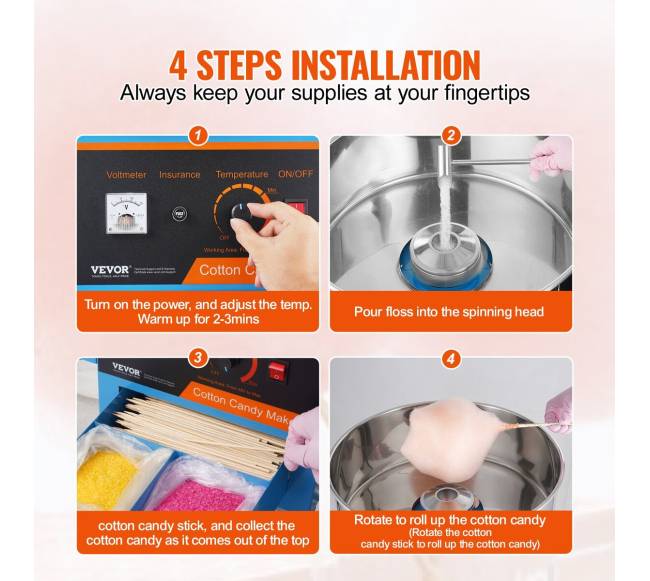 Elektros cukraus vatos aparatas su vežimėliu4