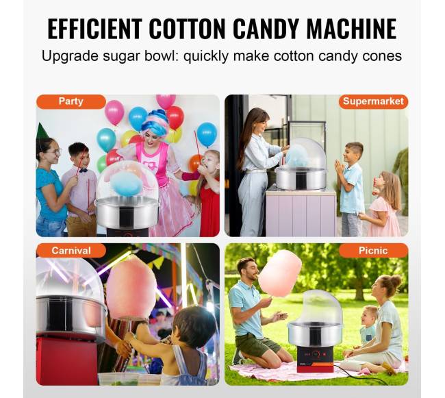Elektrinė cukraus vatos mašina su dangčiu5