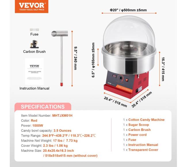 Elektrinė cukraus vatos mašina su dangčiu6