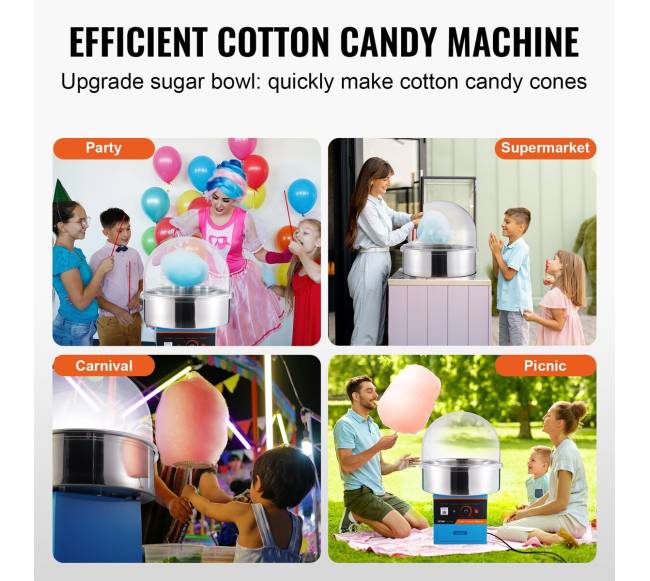 Elektrinė cukraus vatos mašina su dangčiu5