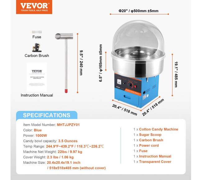 Elektrinė cukraus vatos mašina su dangčiu6