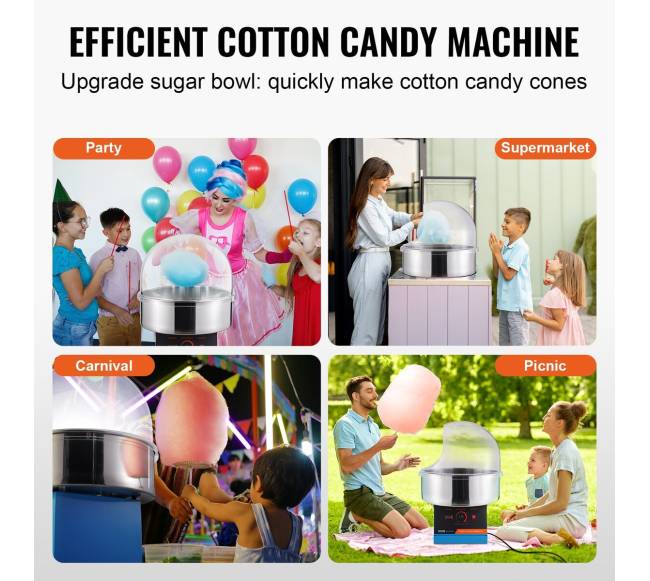Elektrinė cukraus vatos mašina su dangčiu5
