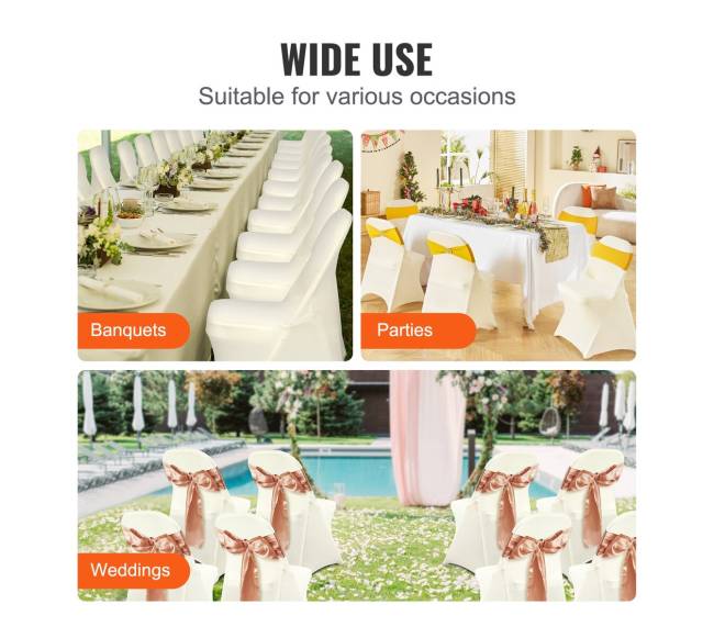 Ivory spandex kėdžių užvalkalai, 50 vnt.5