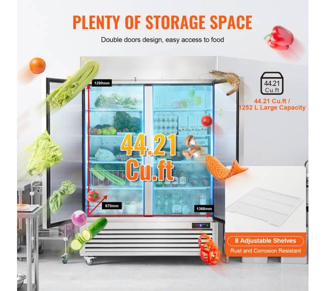 Komercinis šaldytuvas su 2 dviejų durų dėžėmis3