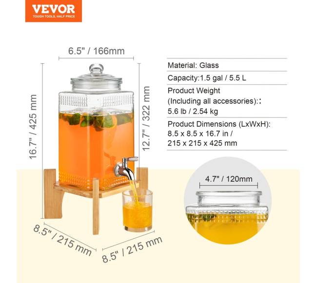 Gėrimų indas su stovu ir gaubtu6