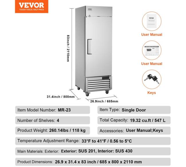 Komercinis šaldytuvas vienomis durimis6