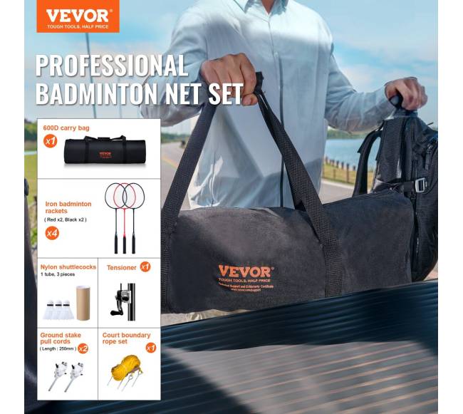 Nešiojama badmintono tinklo rinkinys1