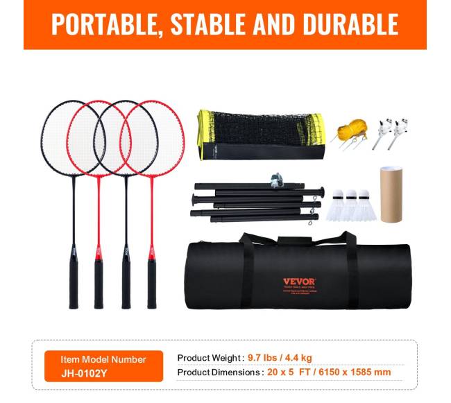 Nešiojama badmintono tinklo rinkinys6