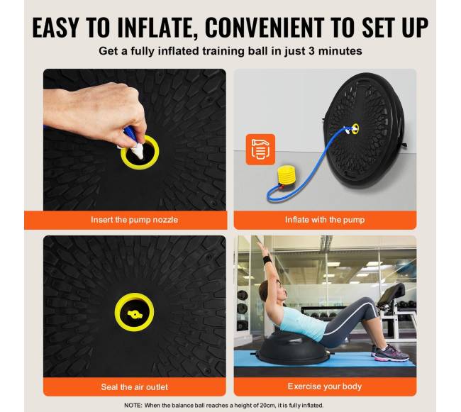 66 cm pusiau rutulio formos treniruočių kamuolys su juostomis4