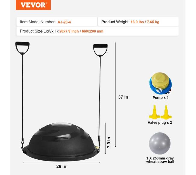 66 cm pusiau rutulio formos treniruočių kamuolys su juostomis6