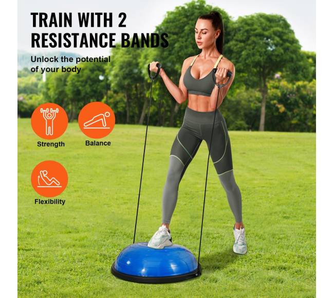 66 cm pusė treniruočių kamuolio su pasipriešinimo juosta2