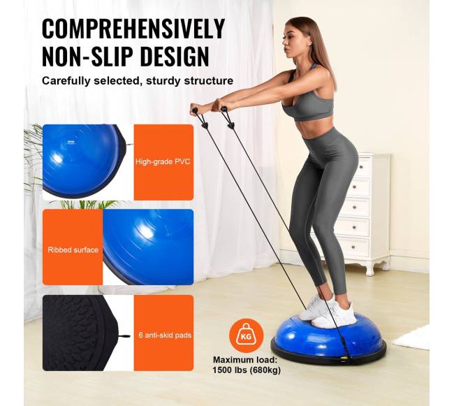 66 cm pusė treniruočių kamuolio su pasipriešinimo juosta3