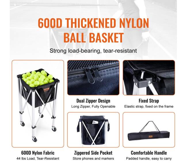 Teniso kamuoliukų vežimėlis su ratukais 150 kamuolių2