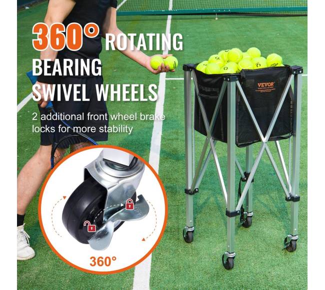 Teniso kamuoliukų vežimėlis su ratukais 150 kamuolių4