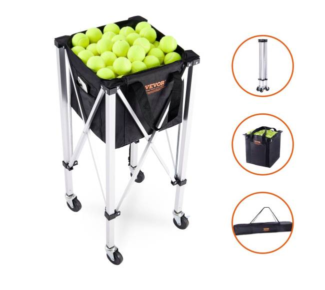 Teniso kamuoliukų vežimėlis su ratukais 150 kamuolių8