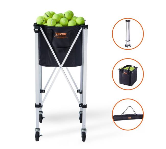 Teniso kamuoliukų vežimėlis su ratukais 150 kamuolių9