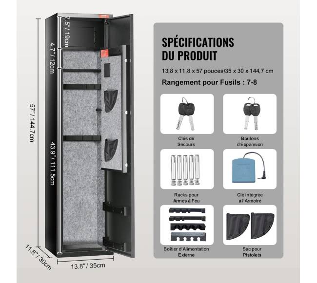 7-8 šautuvų seifas su skaitmenine klaviatūra6
