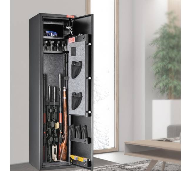 7-8 šautuvų seifas su skaitmenine klaviatūra7