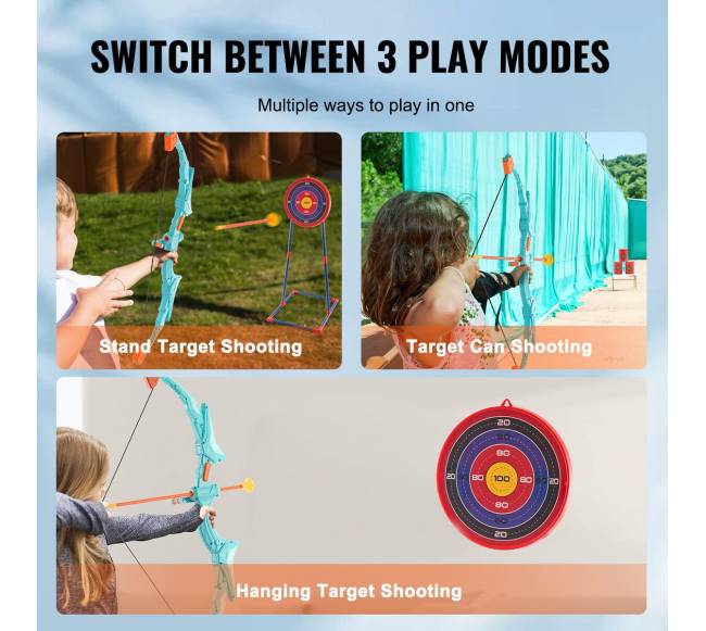 Vaikų šaudymo lankas su LED ir 10 strėlių3