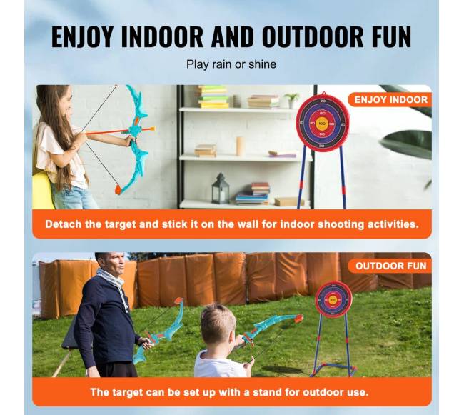 Vaikų šaudymo lankas su LED ir 10 strėlių5