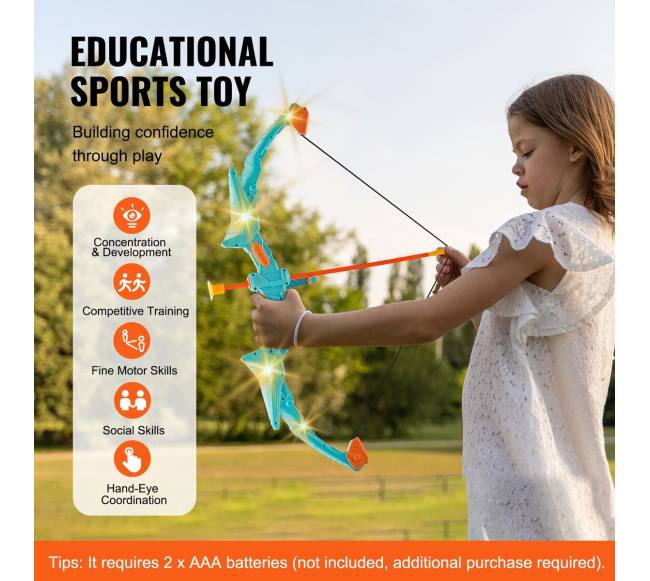 Vaikų šaudymo lankas su LED ir 10 strėlių6