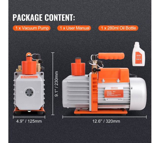 5 CFM dviejų pakopų vakuuminis siurblys6