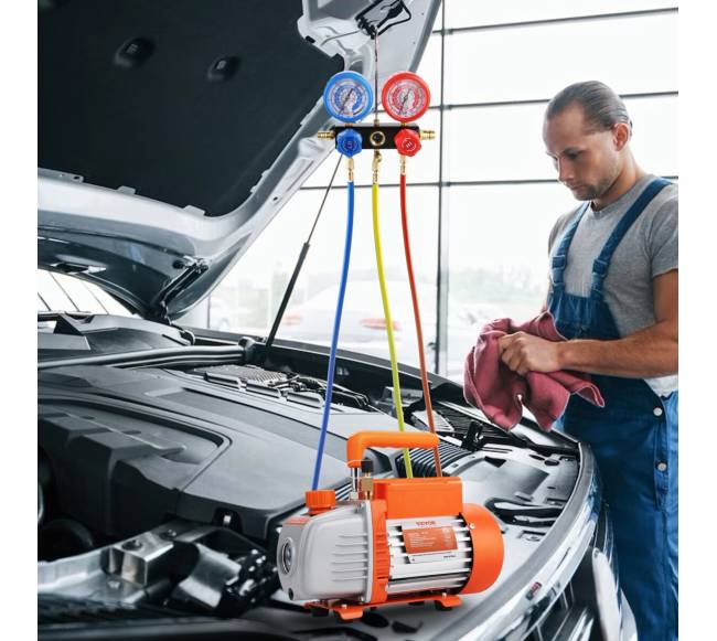 HVAC vakuuminis siurblys su manometru7