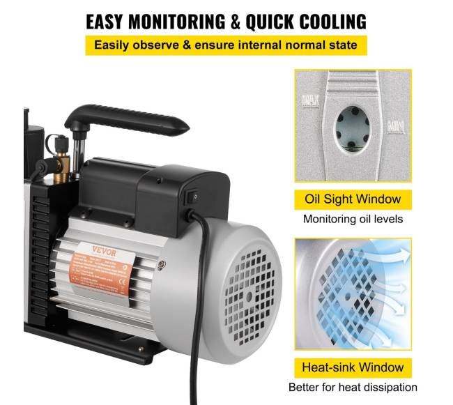 Dviejų pakopų vakuumo siurblys 8 CFM4