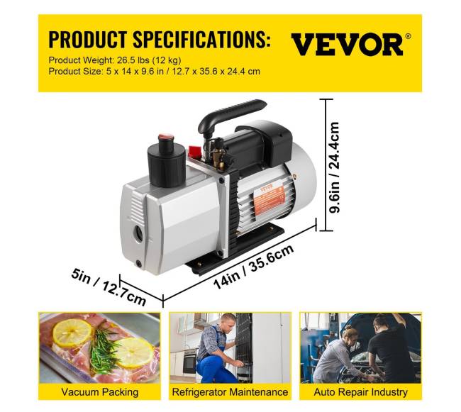 Dviejų pakopų vakuumo siurblys 8 CFM5