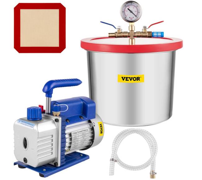 2 galonų vakuuminė kamera su silikono epoksidinėmis dujomis 4CFM 1\3HP siurblys0