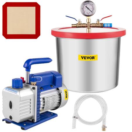 2 galonų vakuuminė kamera su silikono epoksidinėmis dujomis 4CFM 1\3HP siurblys0