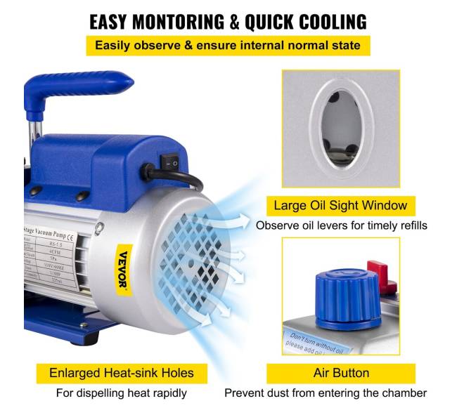 2 galonų vakuuminė kamera su silikono epoksidinėmis dujomis 4CFM 1\3HP siurblys4