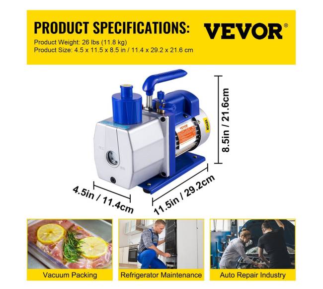 Vakuuminis siurblys vienos pakopos 7 CFM, 12 AG5