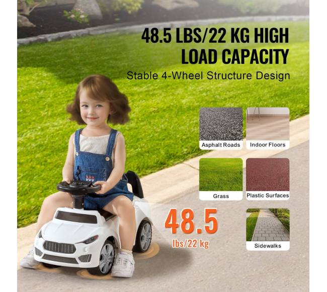 Stumdomas automobilis vaikams 1-3 metų baltas2