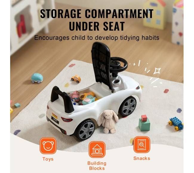 Stumdomas automobilis vaikams 1-3 metų baltas4