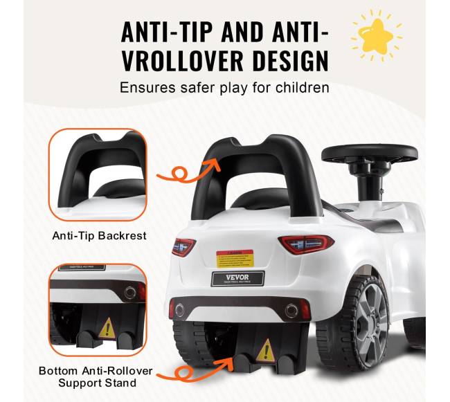 Stumdomas automobilis vaikams 1-3 metų baltas5