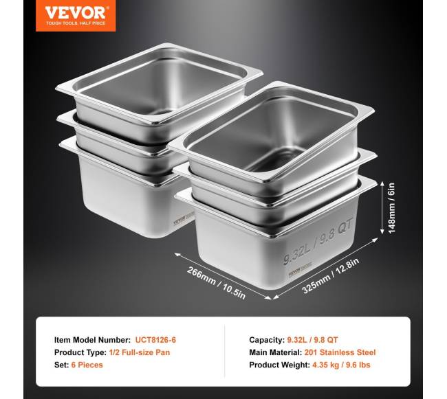 6 vienetų 12 dydžio nerūdijančio plieno puodai6