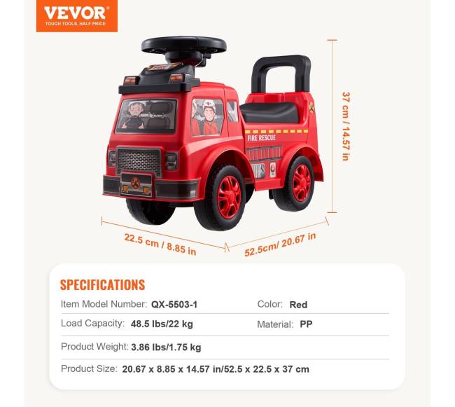 Vaikiška mašinėlė vaikams 1-3 metų raudona6