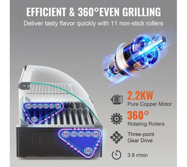 Elektrinė 30 dešrainių grilis 11 ritinėlių4