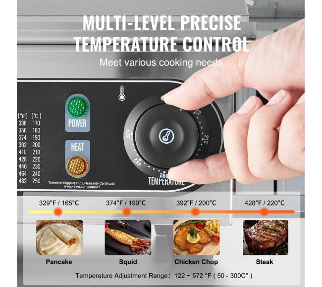 Elektrinė grilinė 4400 W stalviršio kepimo paviršius3