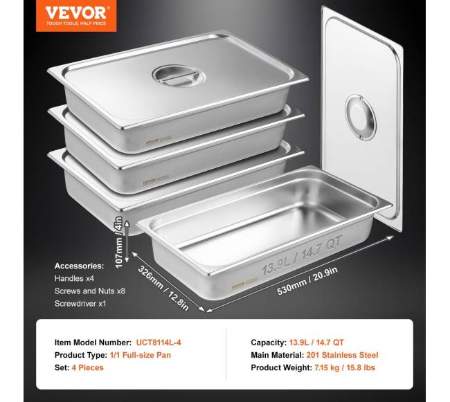 4 dalių pilno dydžio viešbučio garų stalčiai6