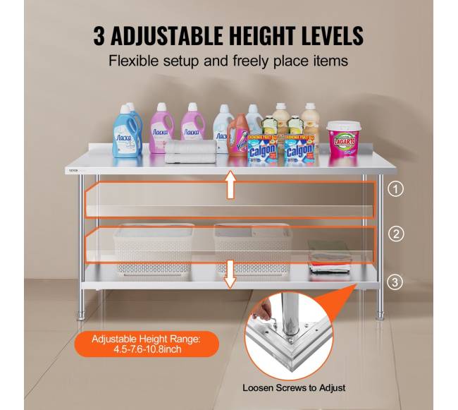 Nerūdijančio plieno maisto ruošimo stalas 61x183 cm4