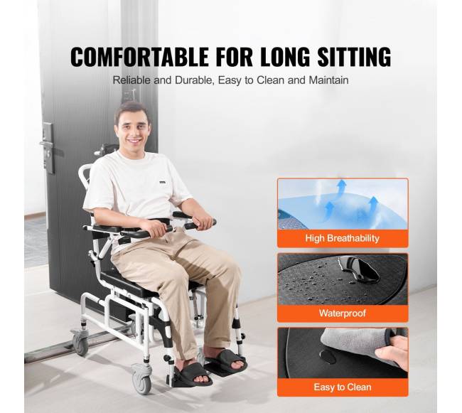 Dušo neįgaliųjų vežimėlis su aliuminio rėmu3